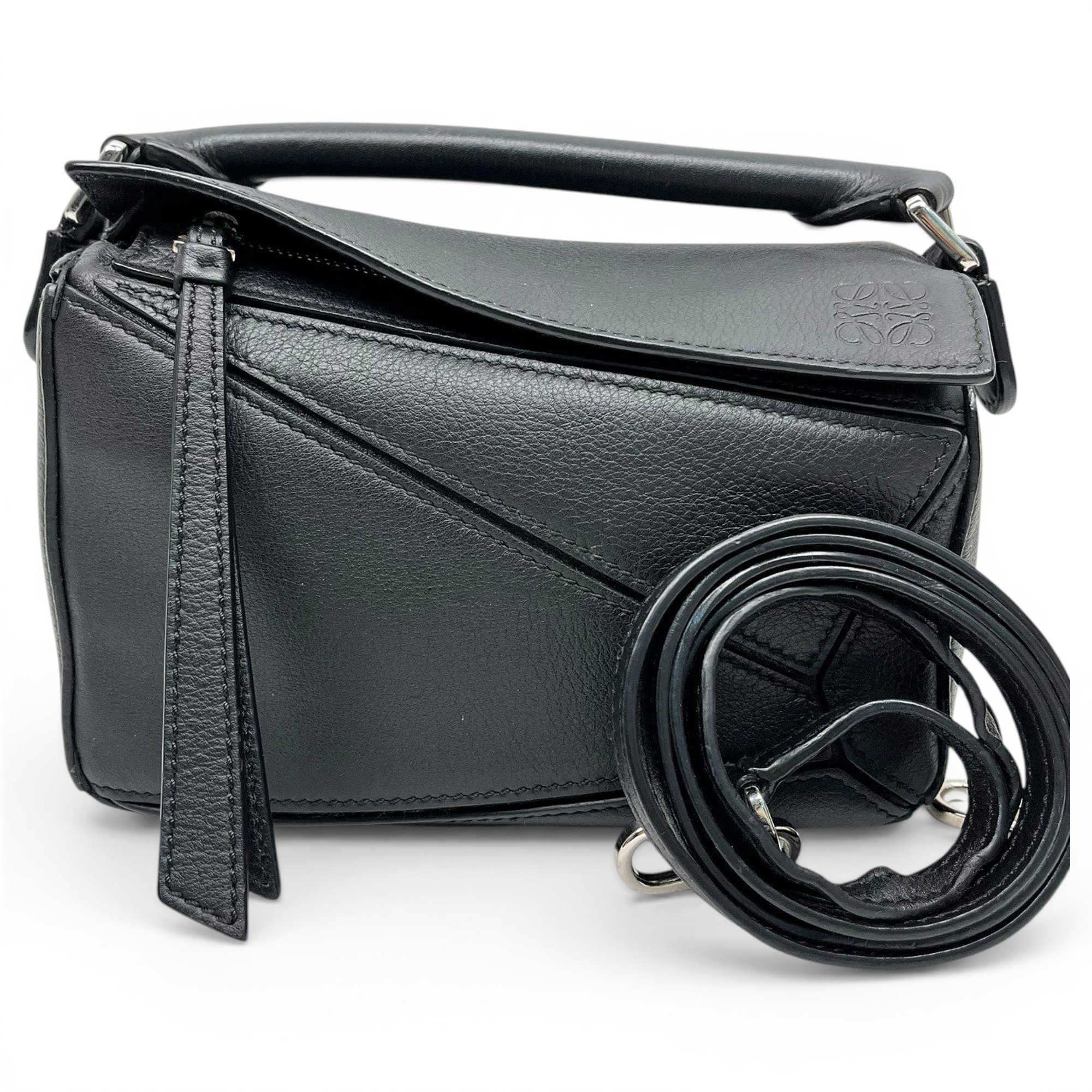 Puzzle leather handbag