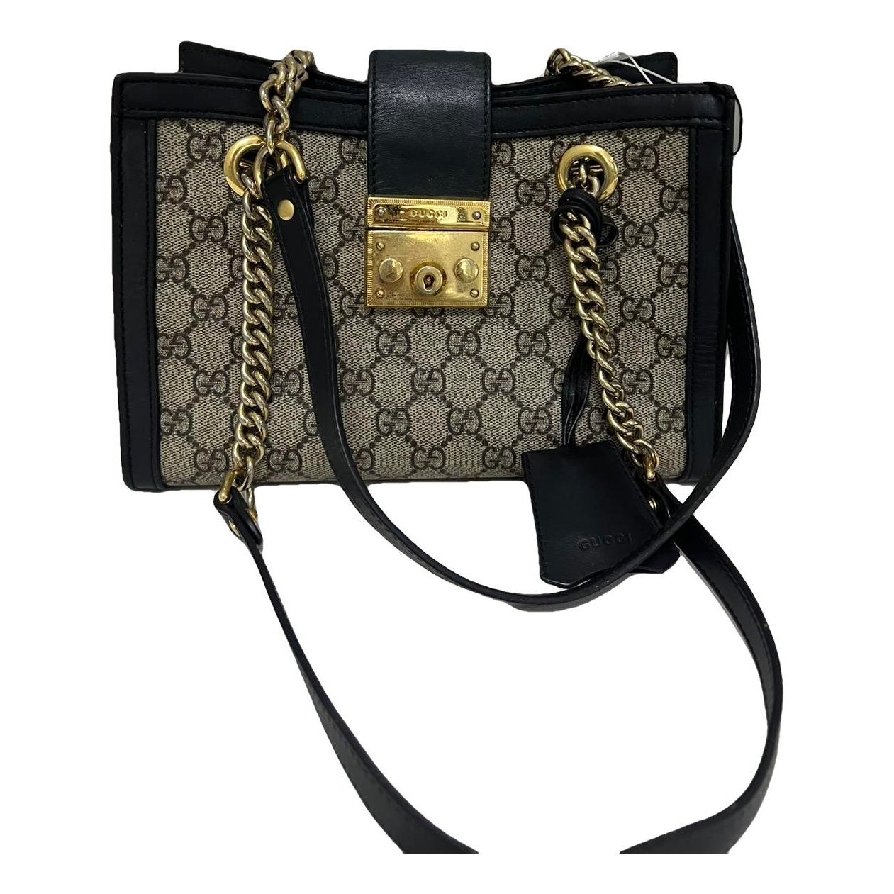 Padlock leather handbag