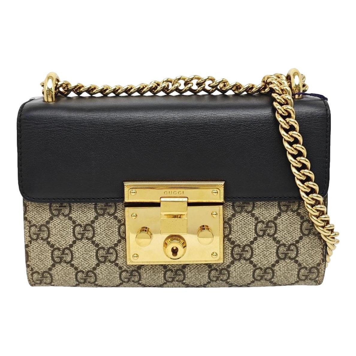 Padlock leather handbag