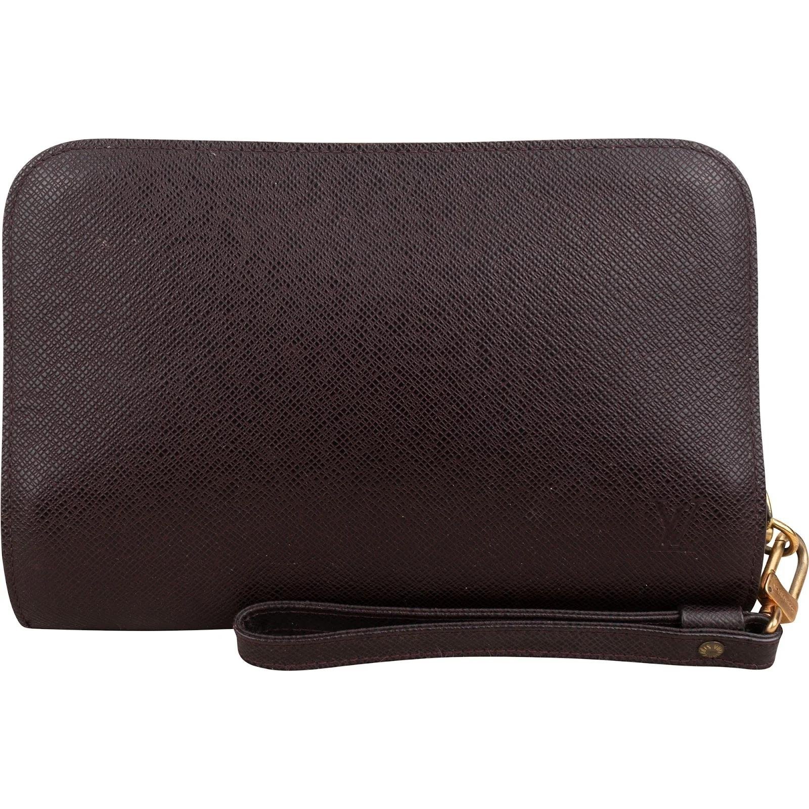 Leather clutch bag