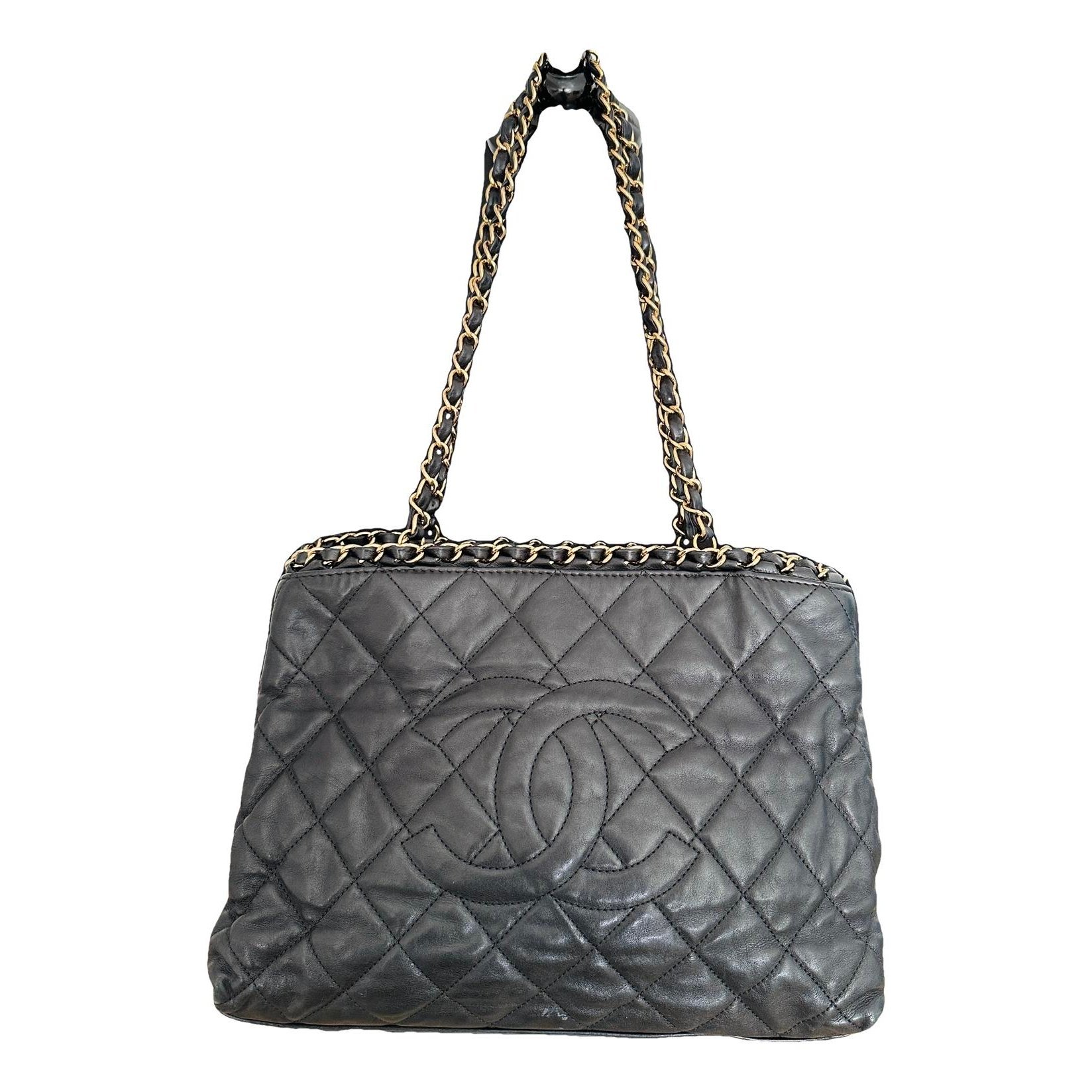 Vintage CC Chain leather tote