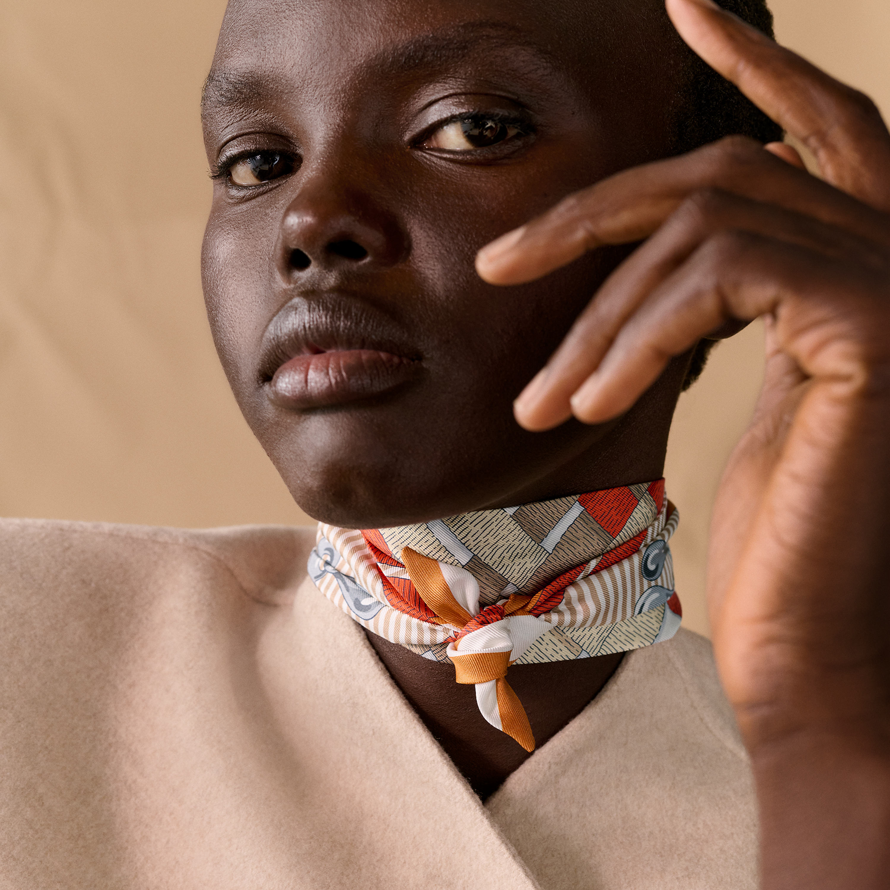 Hermès Mors a Jouets Chemise Twilly Orange Cuit/Beige/Corail