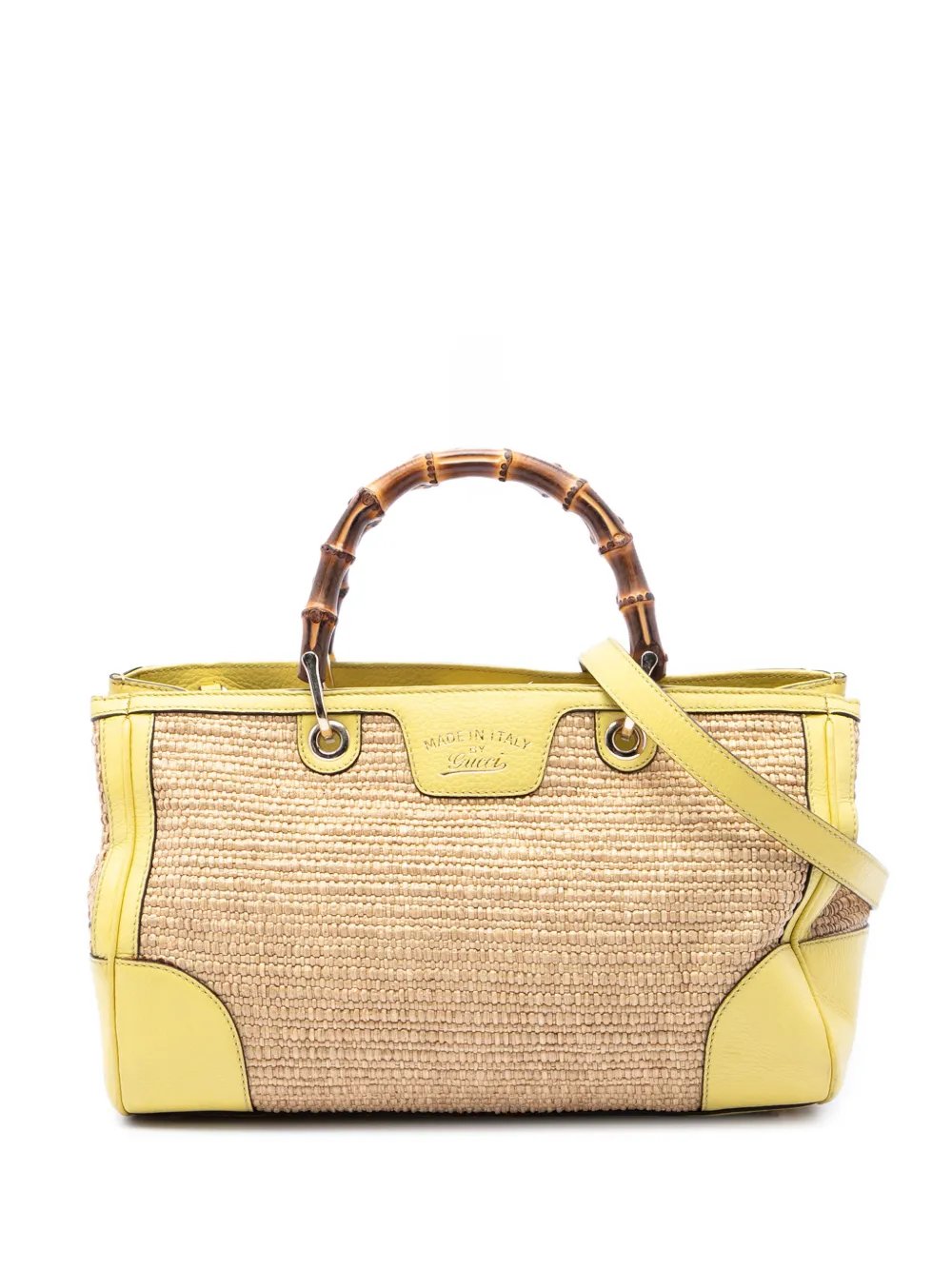2016-2026 Medium Raffia Bamboo Shopper satchel