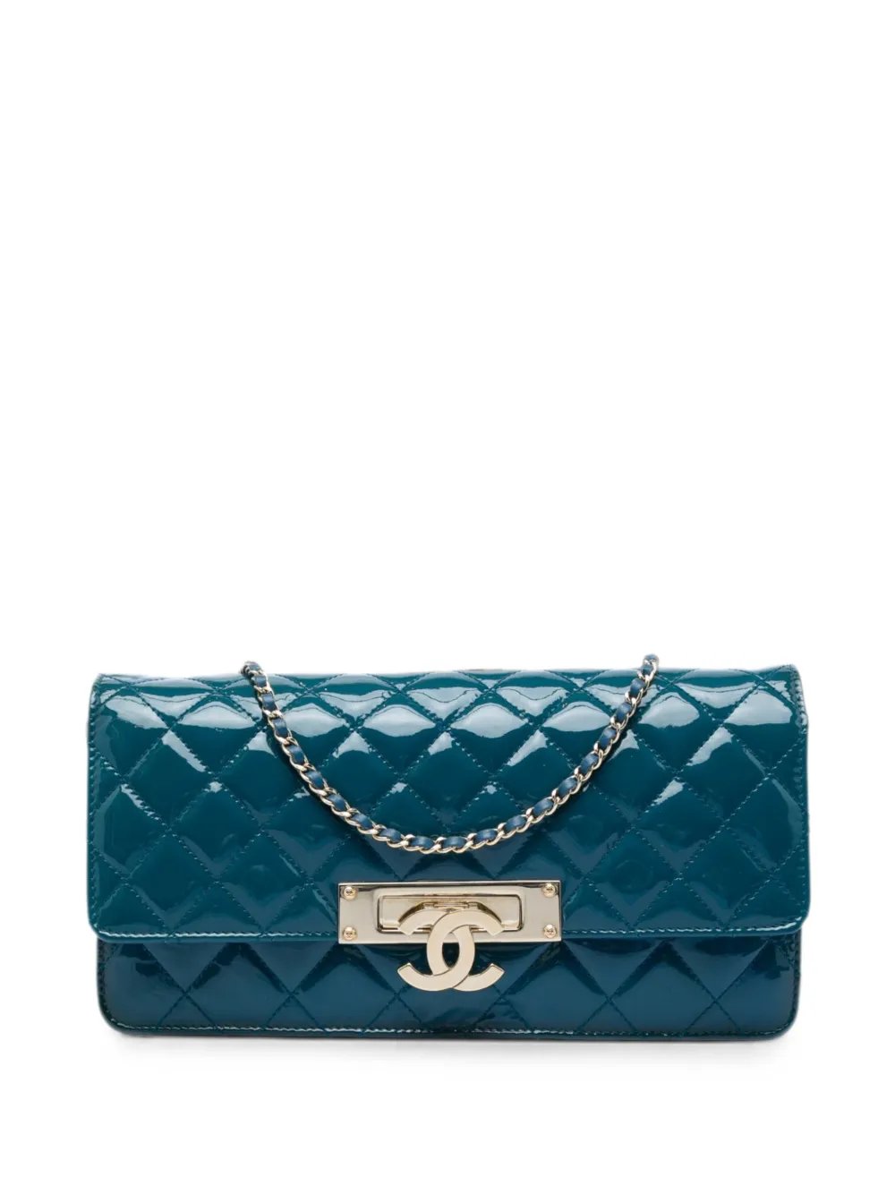 2014-2015 Quilted Patent Golden Class East West Wallet on Chain crossbody bag
