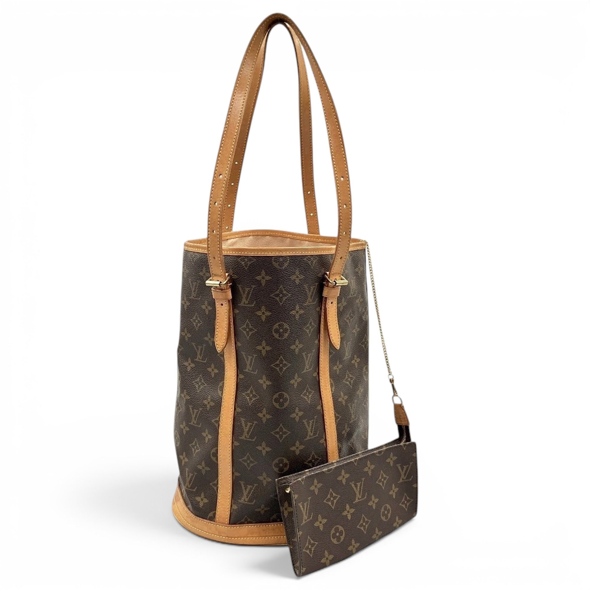 Bucket leather handbag