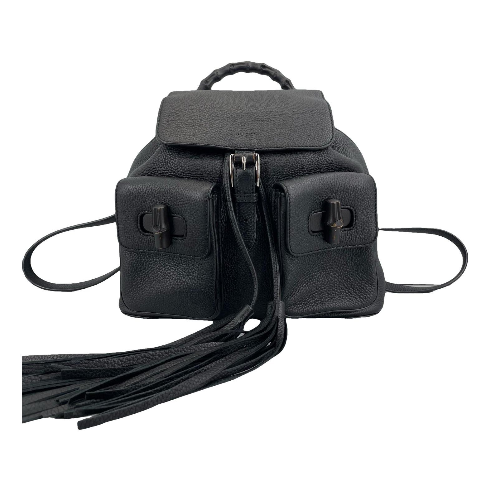 Vintage Bamboo leather backpack