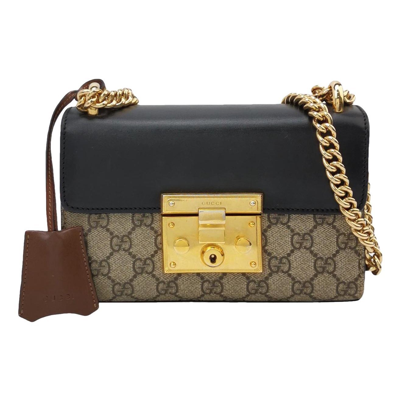 Padlock leather handbag