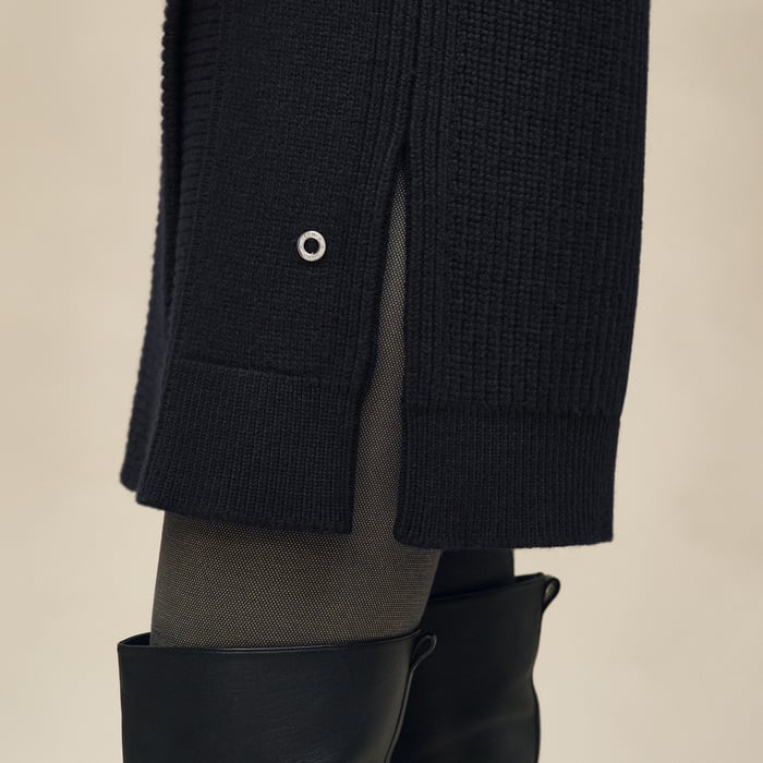 Noir Belted Cashmere Sleeveless Cardigan