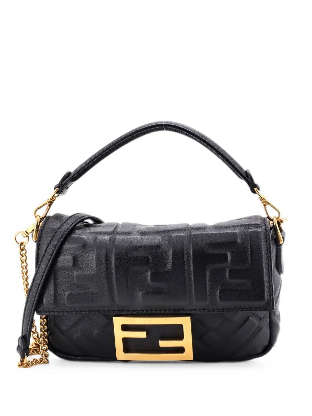 Baguette NM Bag Zucca Embossed Leather Mini crossbody bag