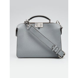 Fendi Fendi Grey Calf Leather Peekaboo ISEEU Mini Satchel Bag - 7VA530