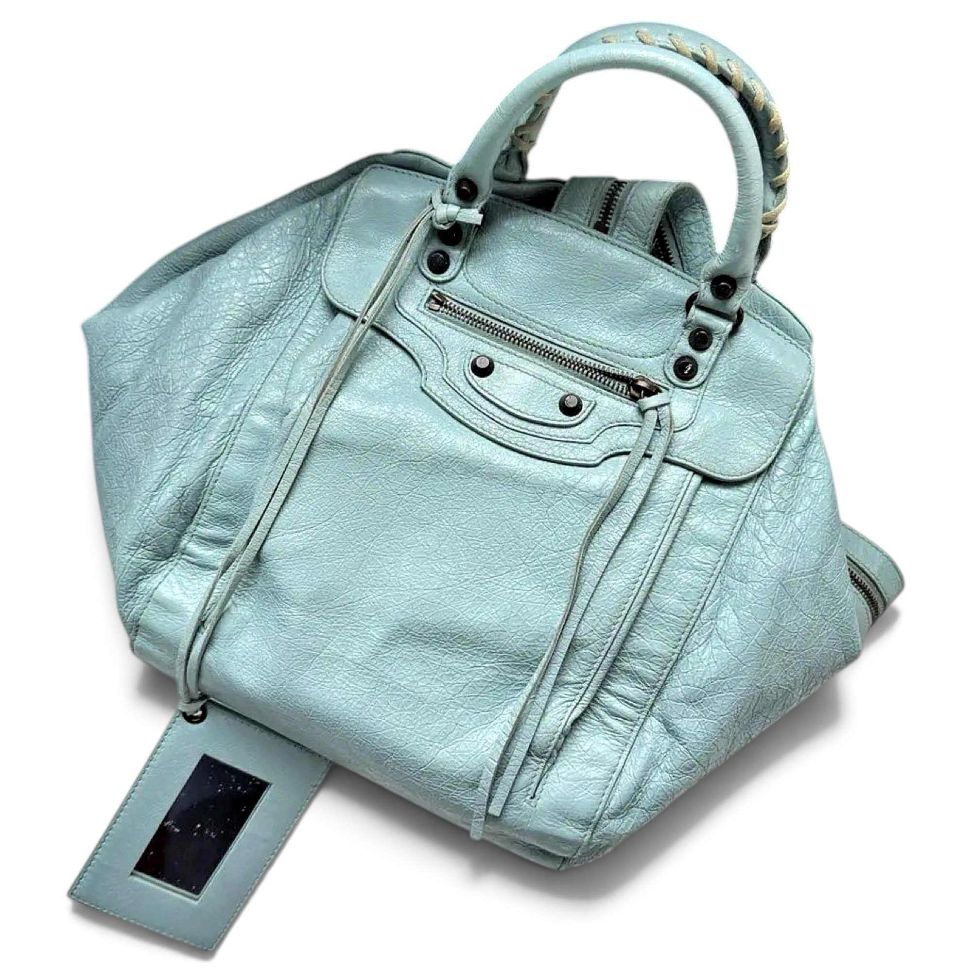 City leather handbag