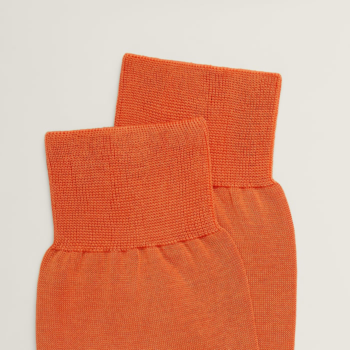 Orange Hermès "H" Embroidery Socks