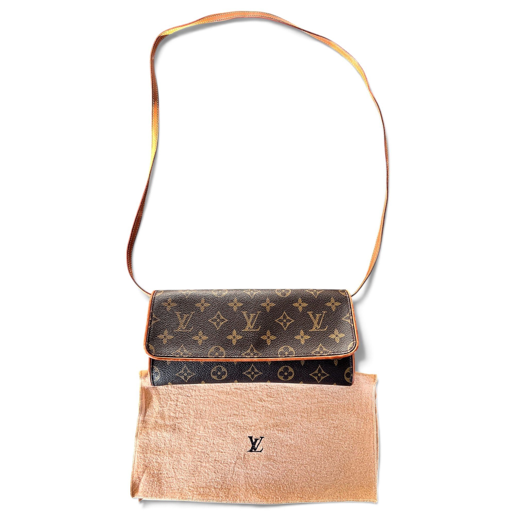 Twin leather crossbody bag