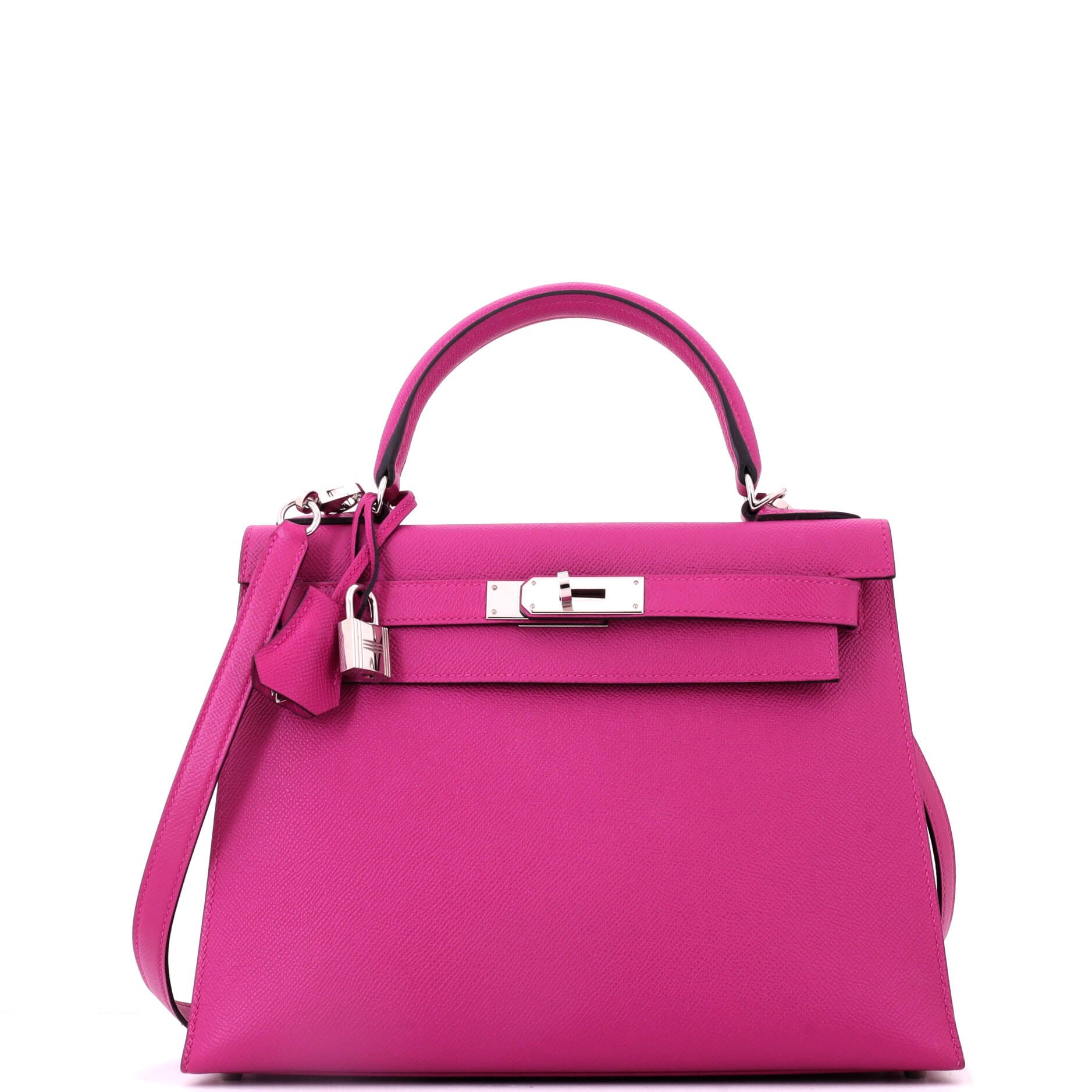 Kelly Handbag Rose Pourpre Epsom with Palladium Hardware 28