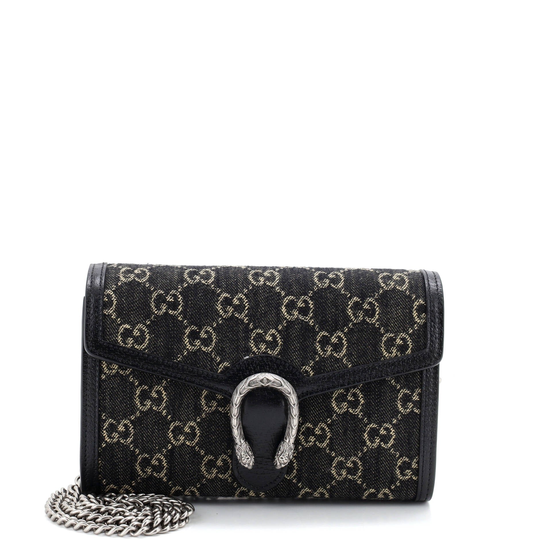 Dionysus Chain Wallet GG Denim Small