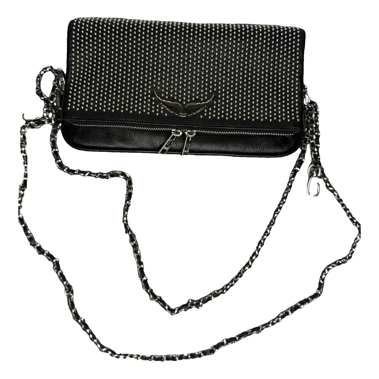 Rock leather clutch bag