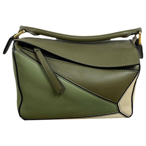 Puzzle leather handbag
