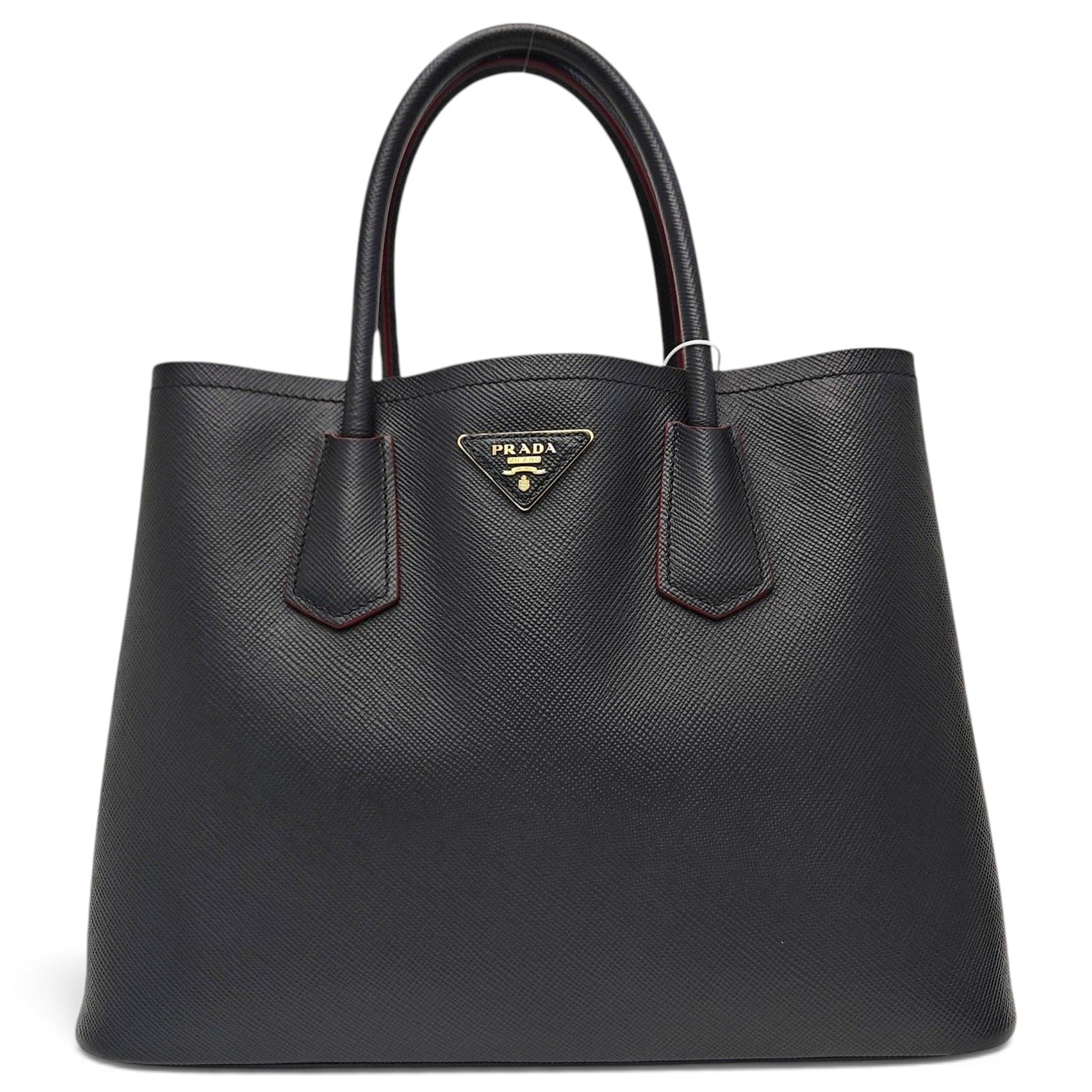 Double leather handbag