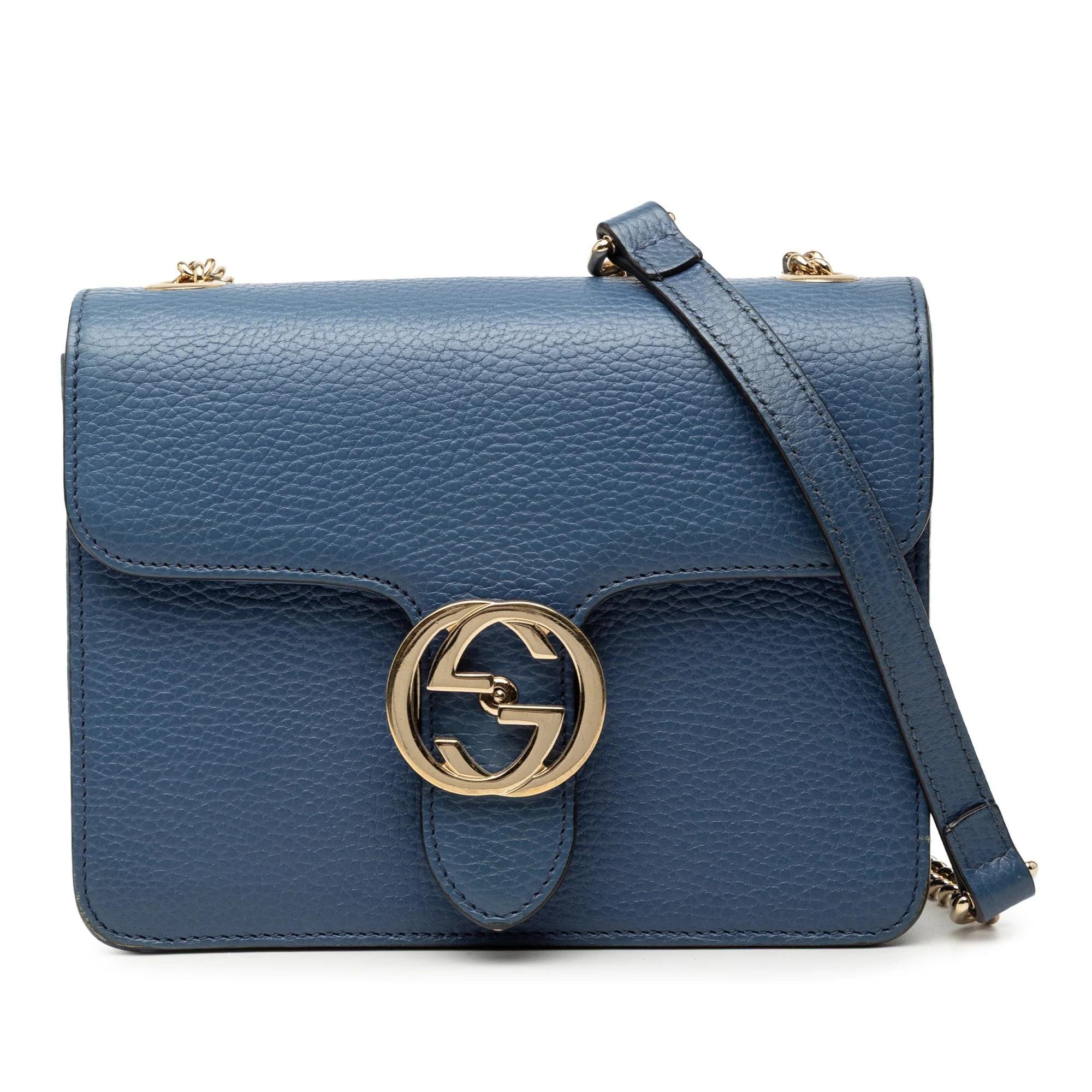 Interlocking pony-style calfskin crossbody bag
