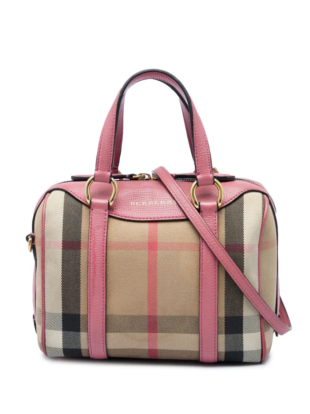 2000-2017 Small House Check Canvas Alchester Bowling Bag satchel