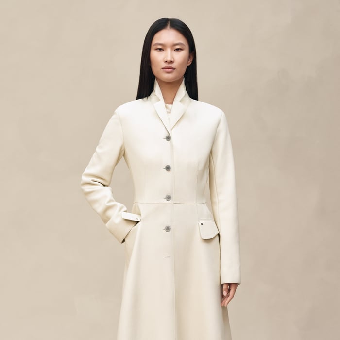 Blanc Camarguais Equestrian Leather Coat