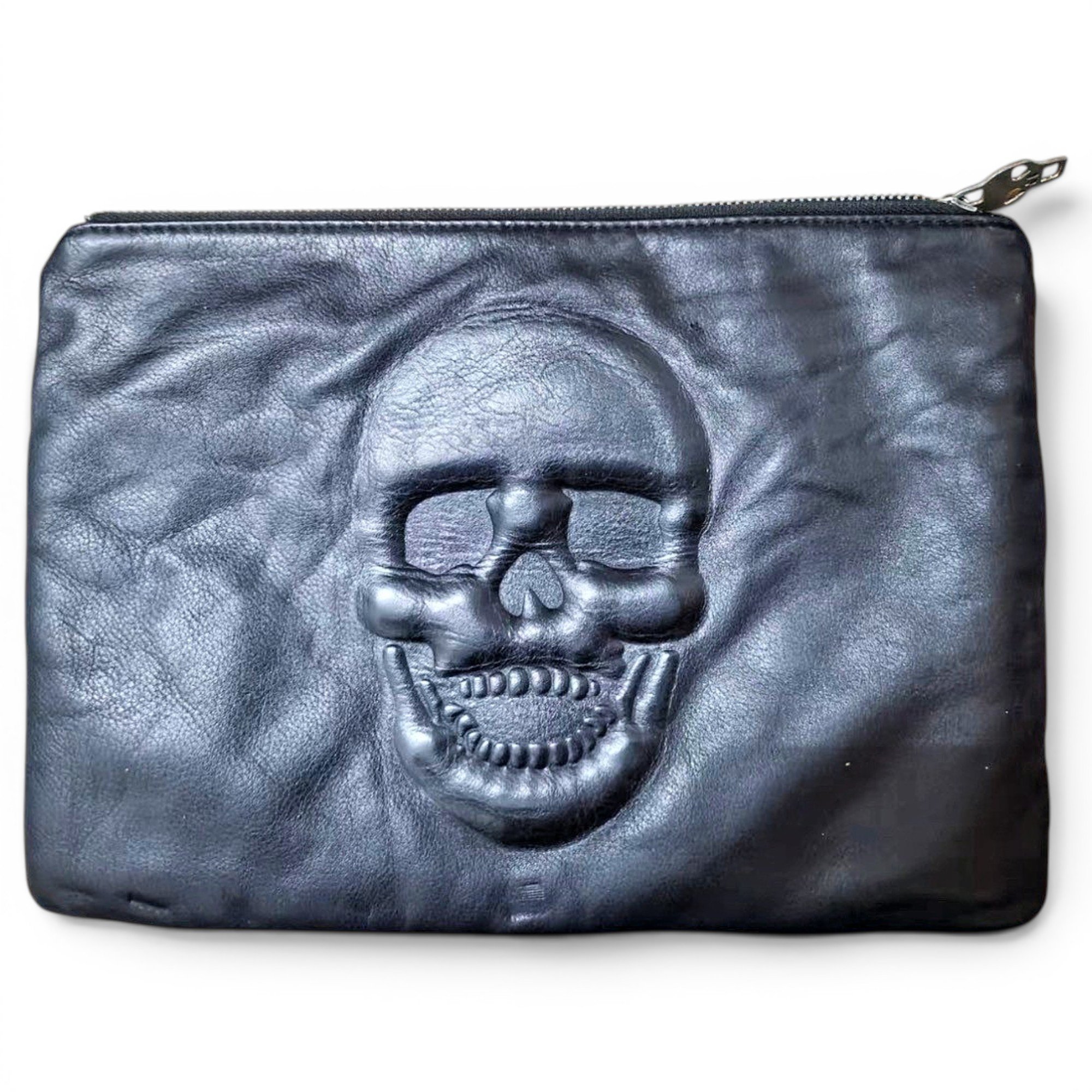 Leather clutch bag