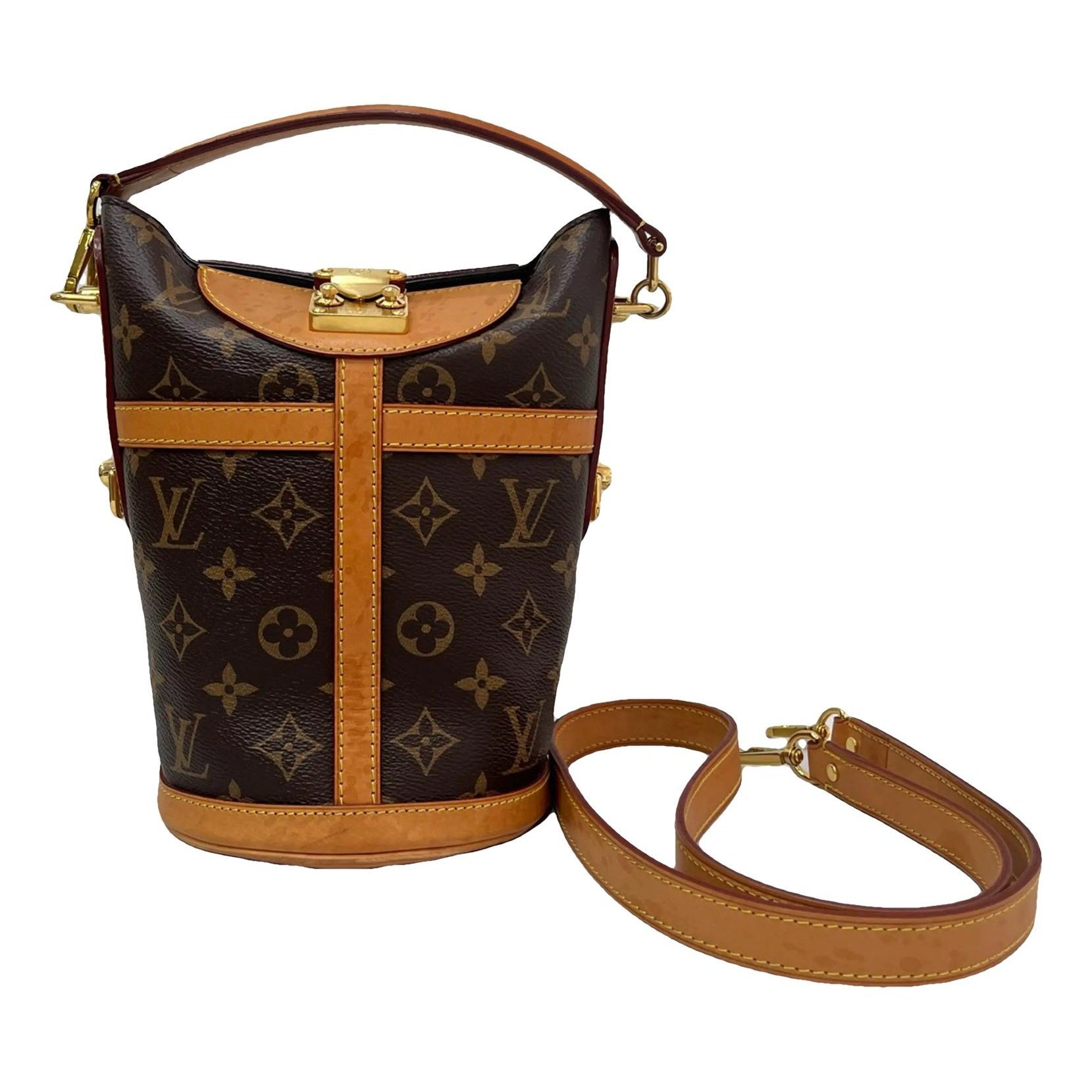 Duffle vinyl crossbody bag