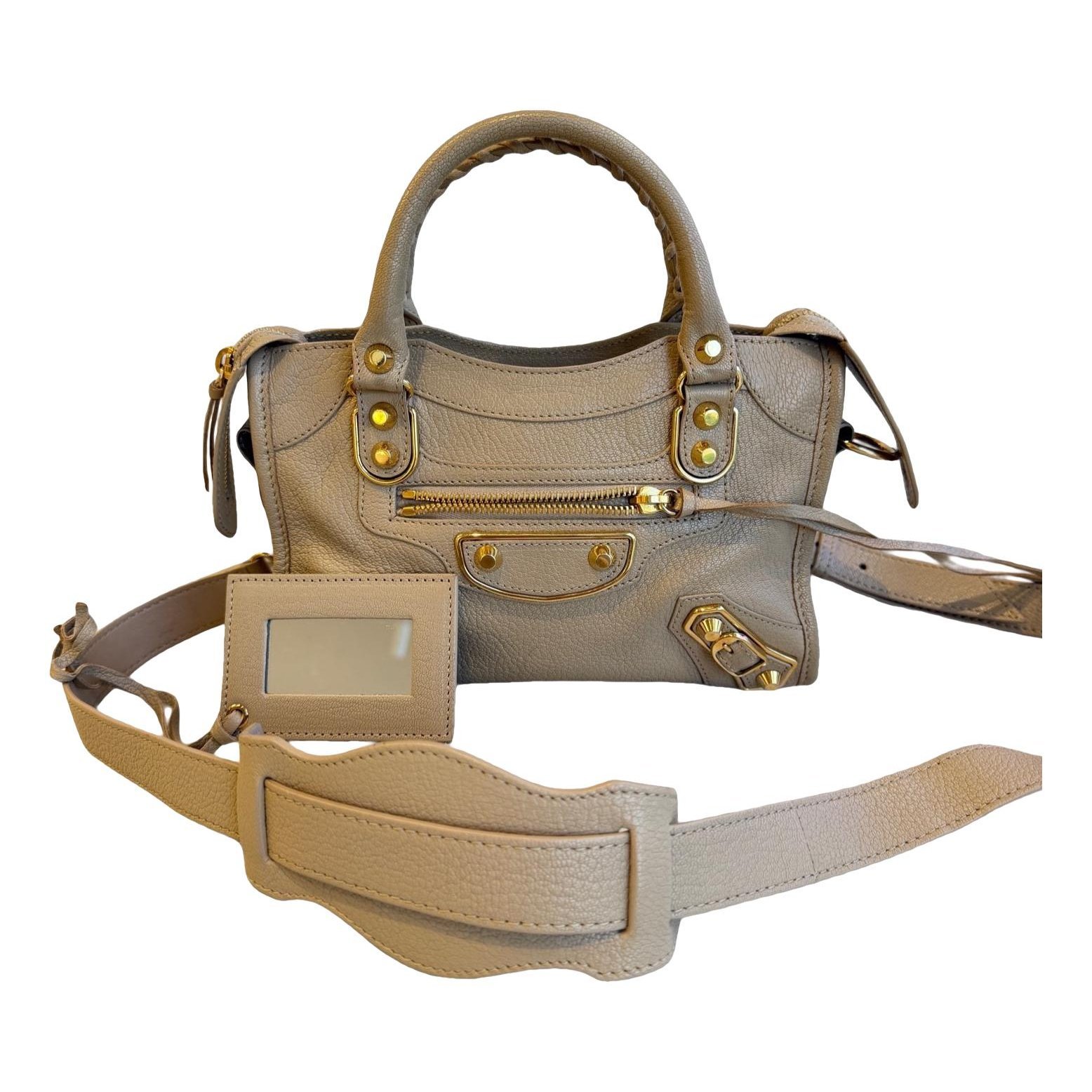 City leather handbag
