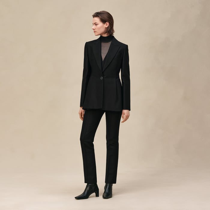 Noir Wraparound Suit Jacket