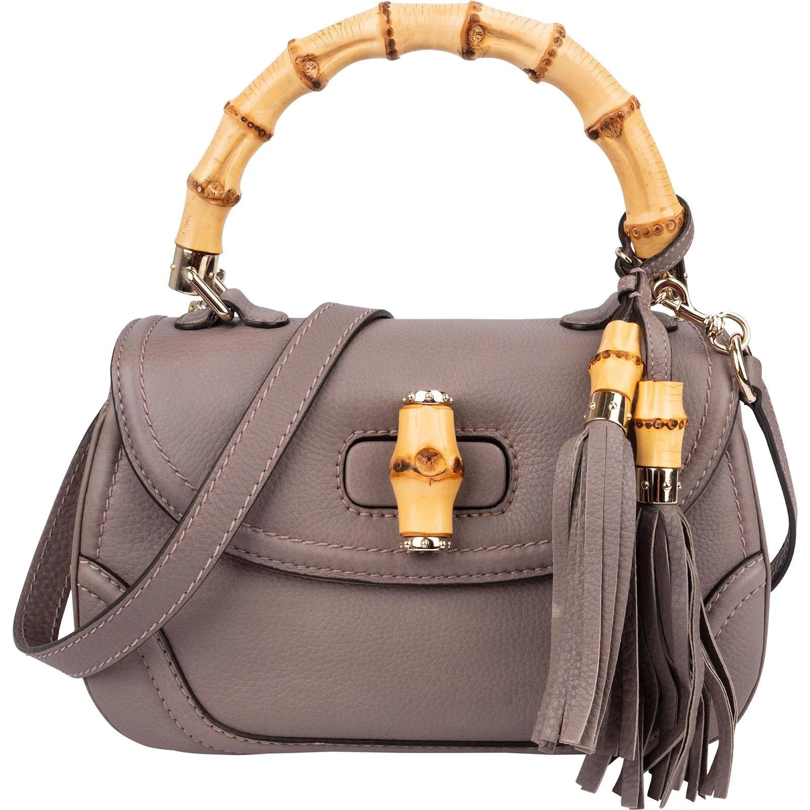 Bamboo Top Handle leather handbag