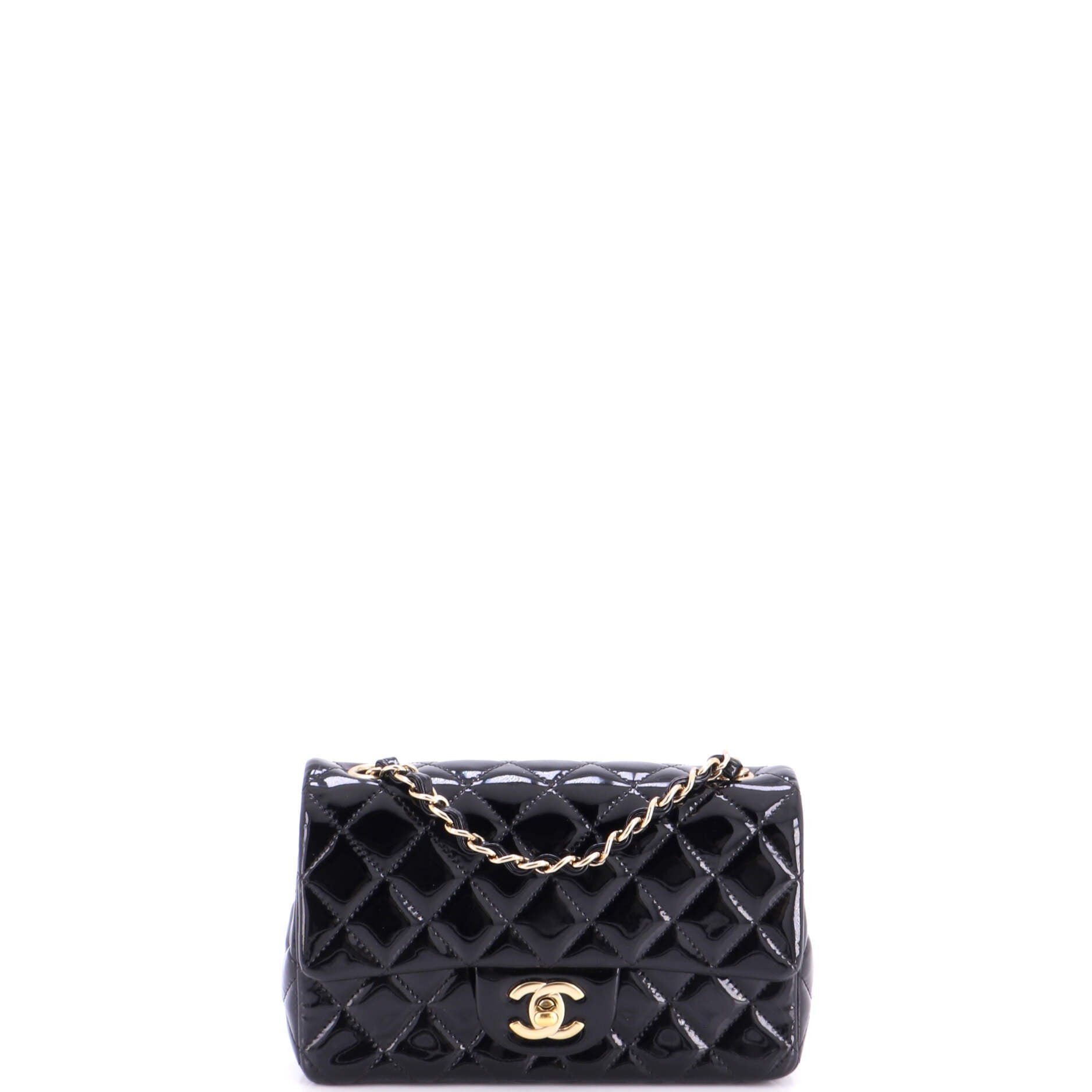 Classic Single Flap Bag Quilted Patent Mini