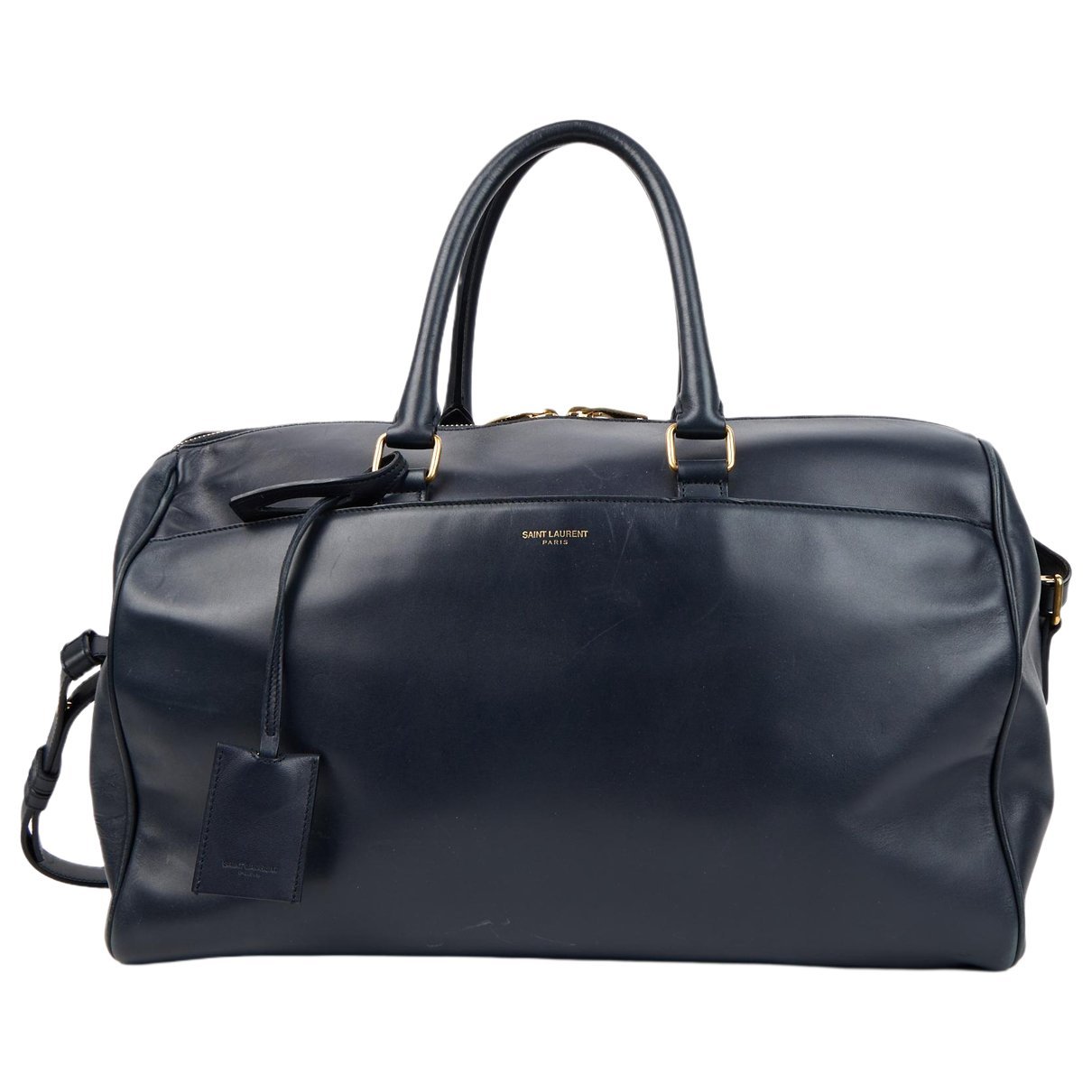 Duffle leather handbag