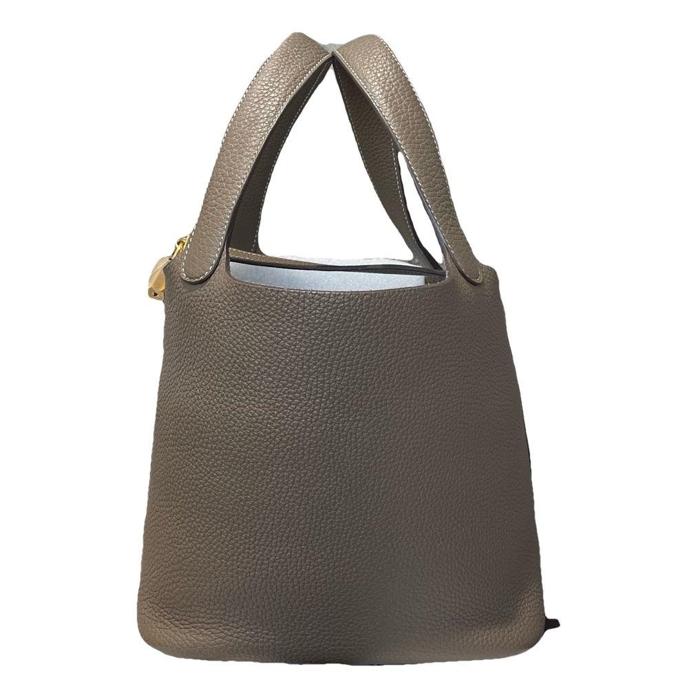 Hermes Picotin 22 Handbag Etoupe Clemence Leather