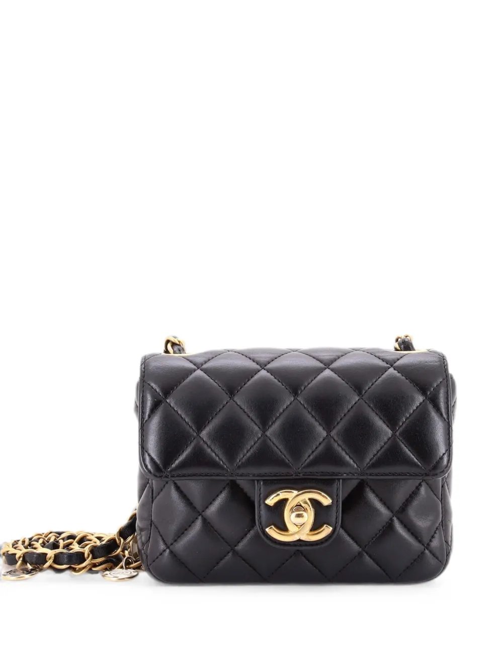 Casino Royale Charms Square Flap Bag Quilted Lambskin with Enamel Mini shoulder bag