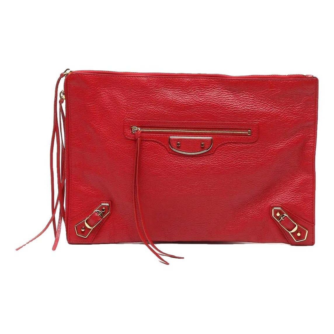Leather clutch bag