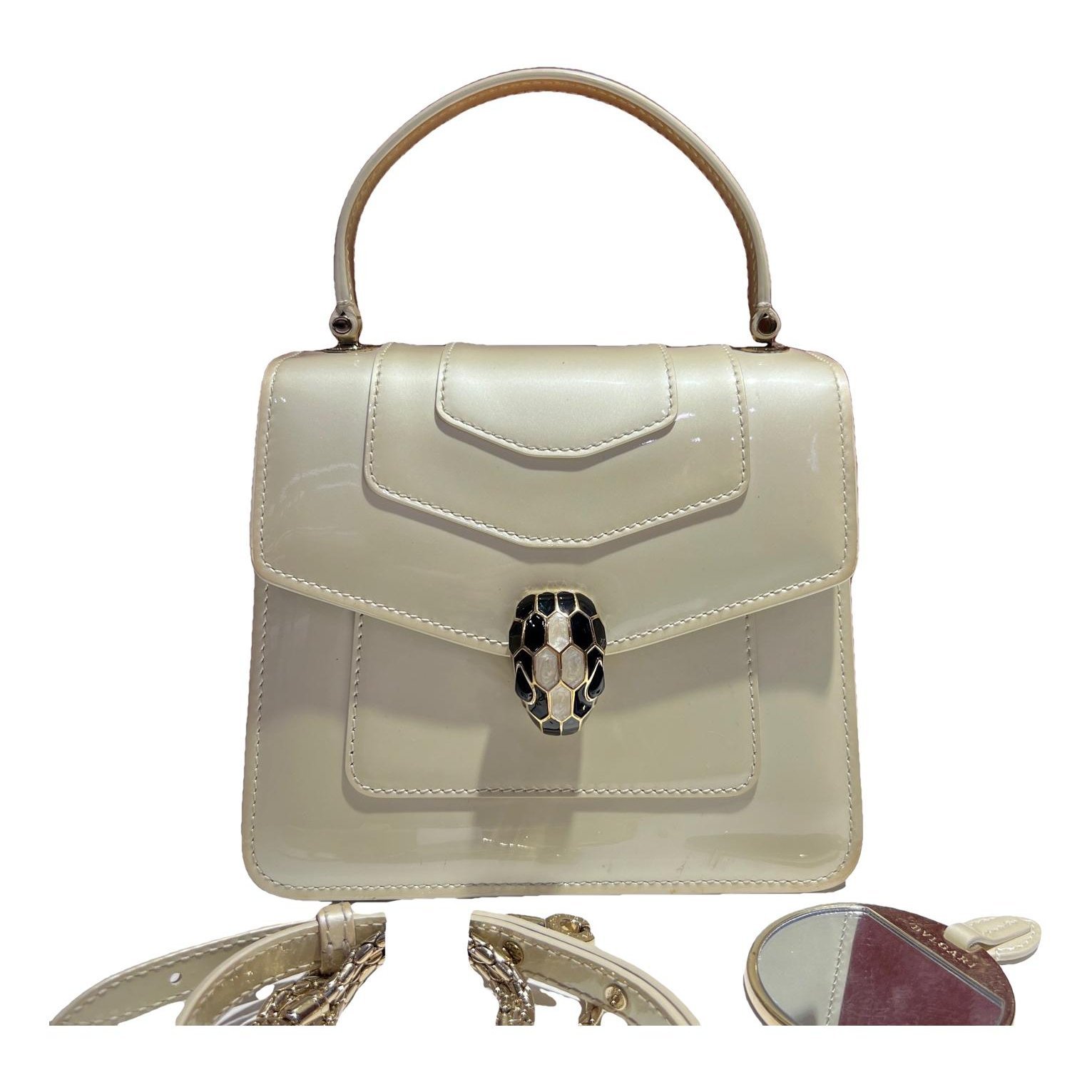 Serpenti patent leather handbag