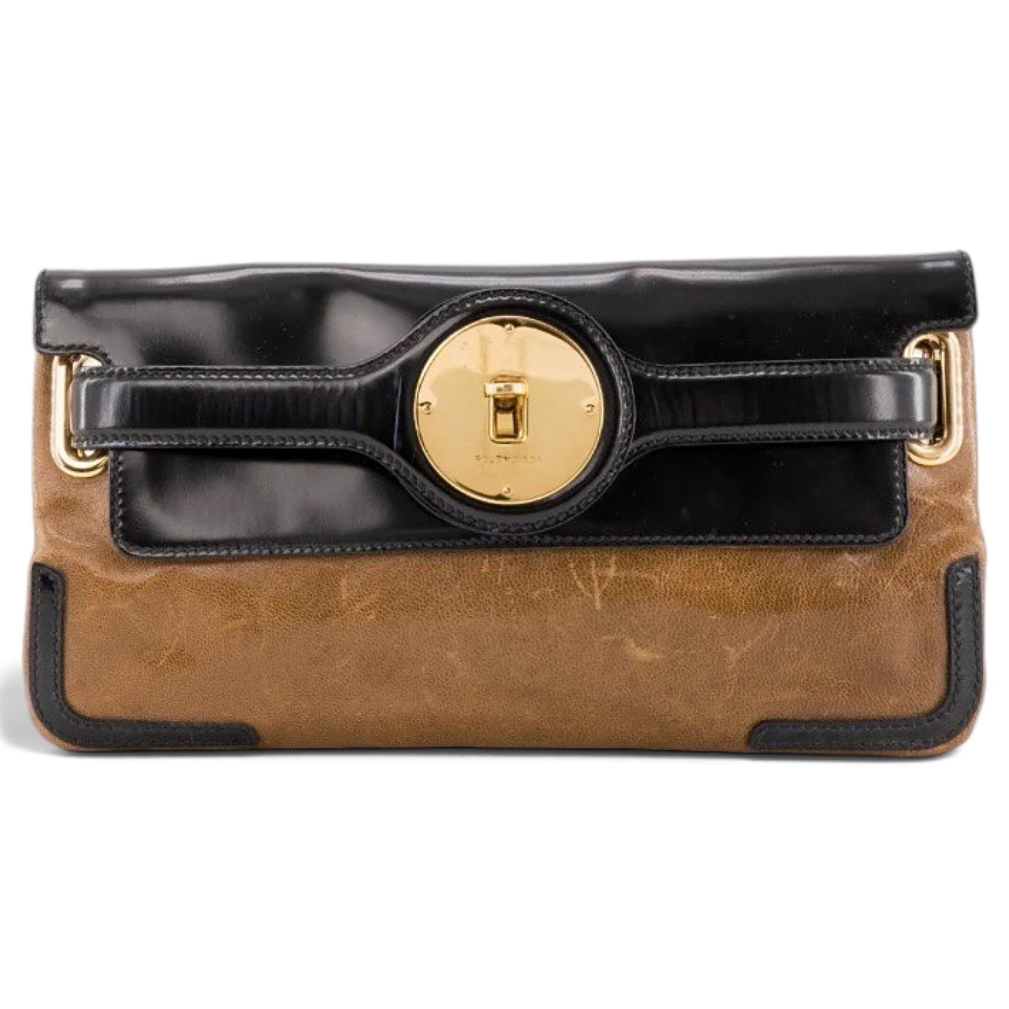 Leather clutch bag