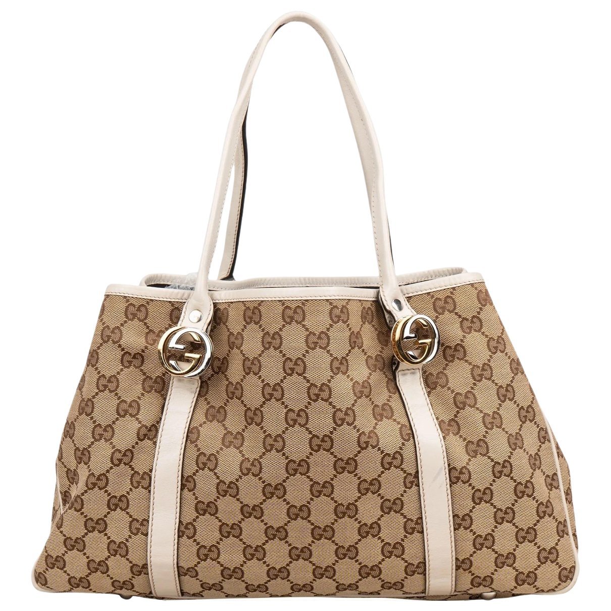 Interlocking leather handbag