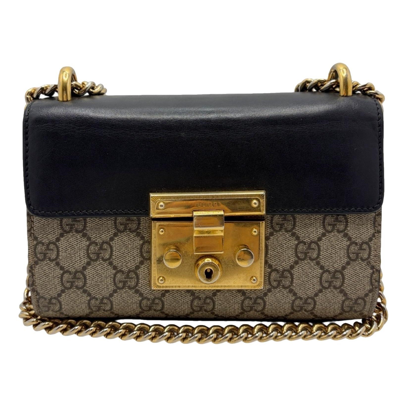 Padlock leather handbag