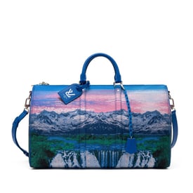 Louis Vuitton Virgil Abloh Multicolor Jacquard Polyester Landscape Keepall 50 Bandoulière Silver Hardware, 2022