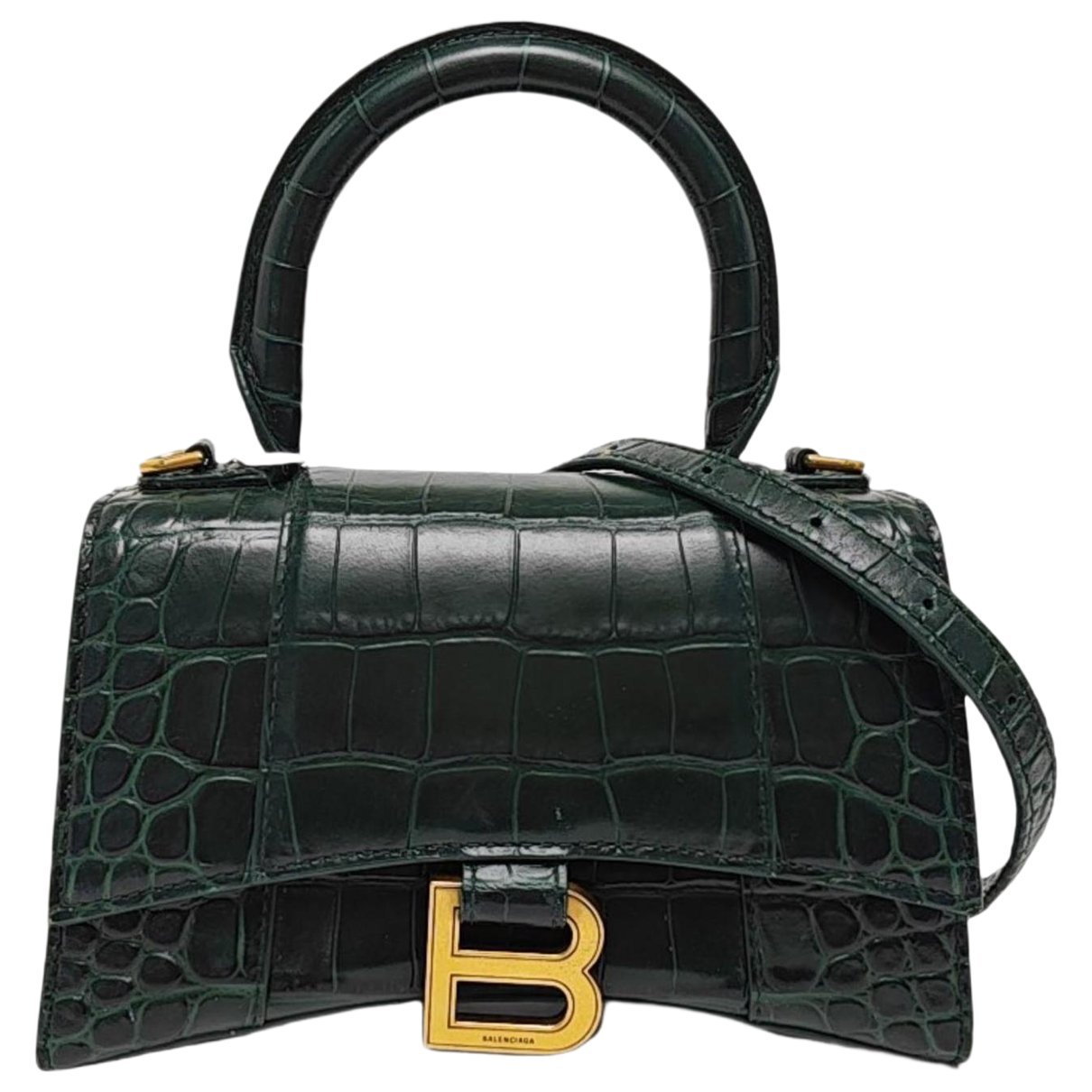 Hourglass leather handbag