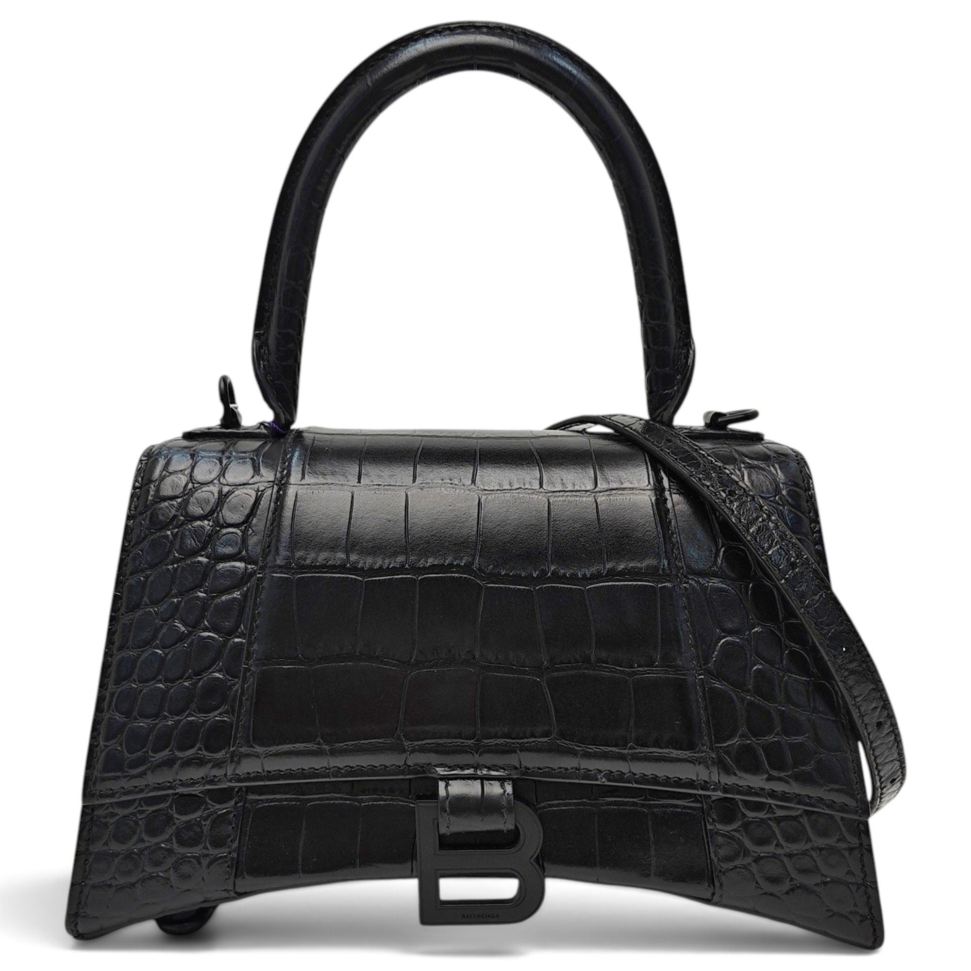 Hourglass leather handbag