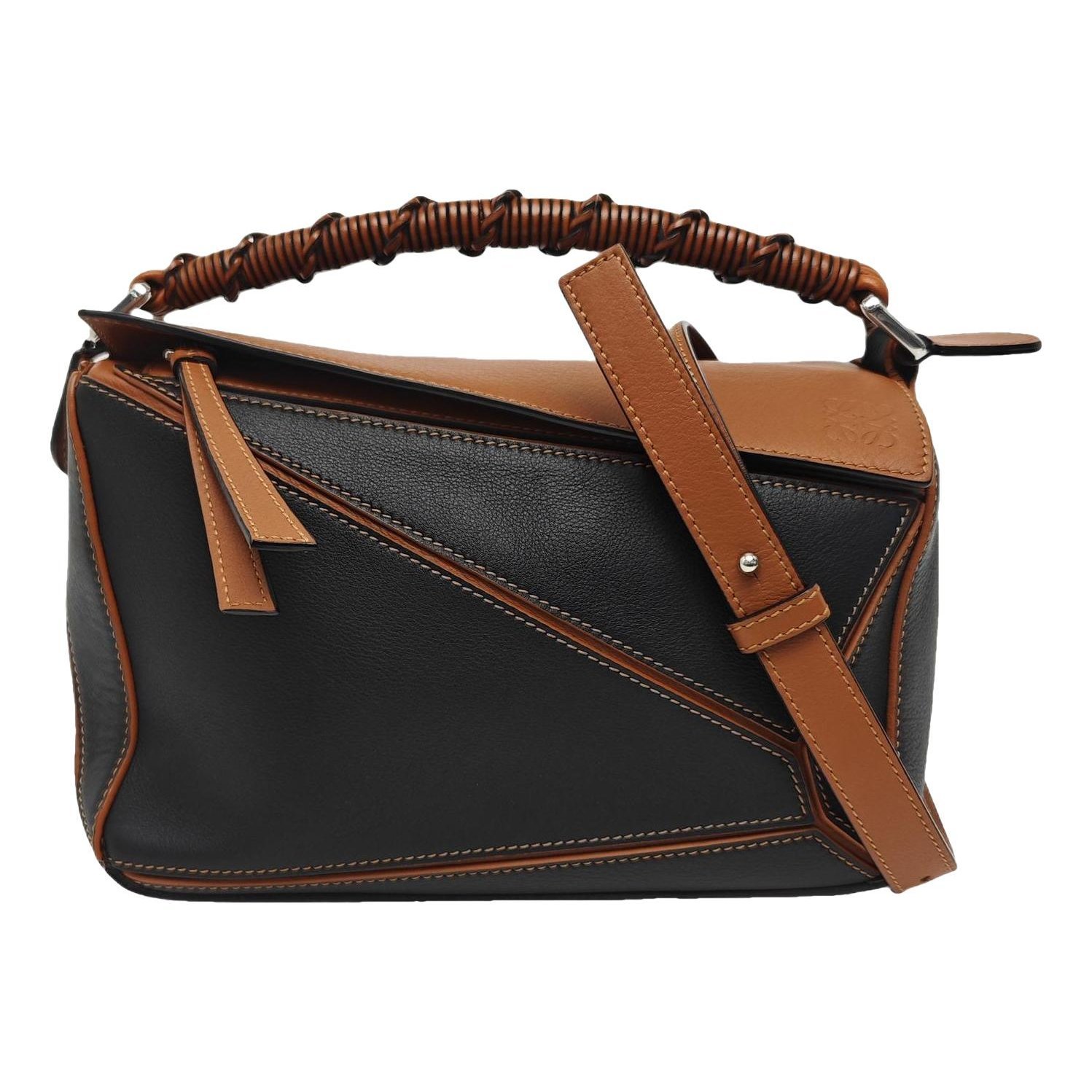 Puzzle leather handbag
