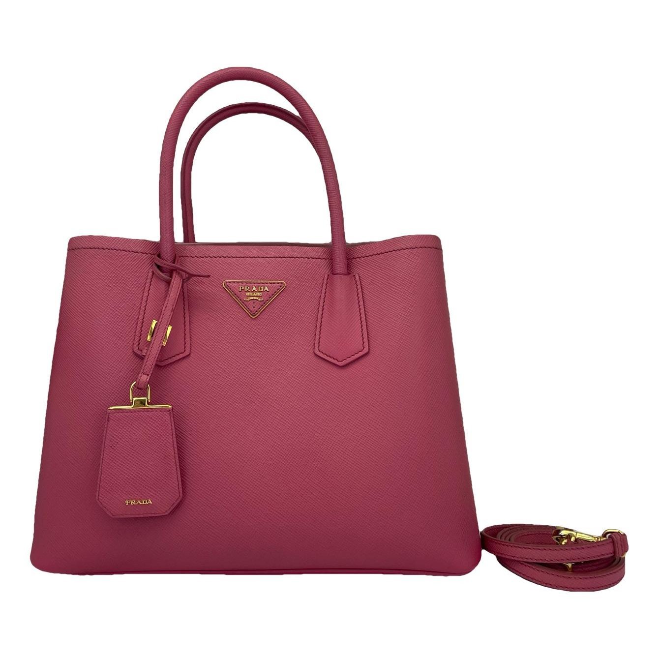 Double leather handbag