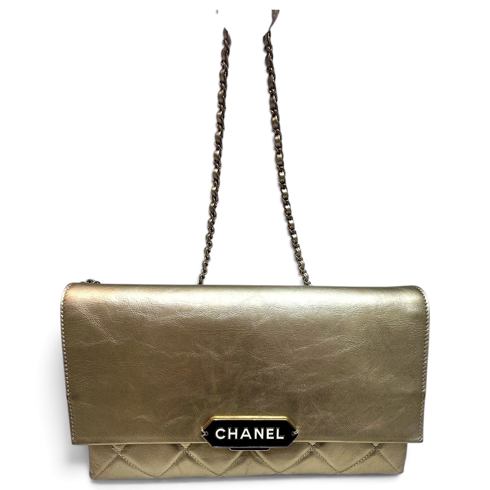 Trendy CC leather handbag