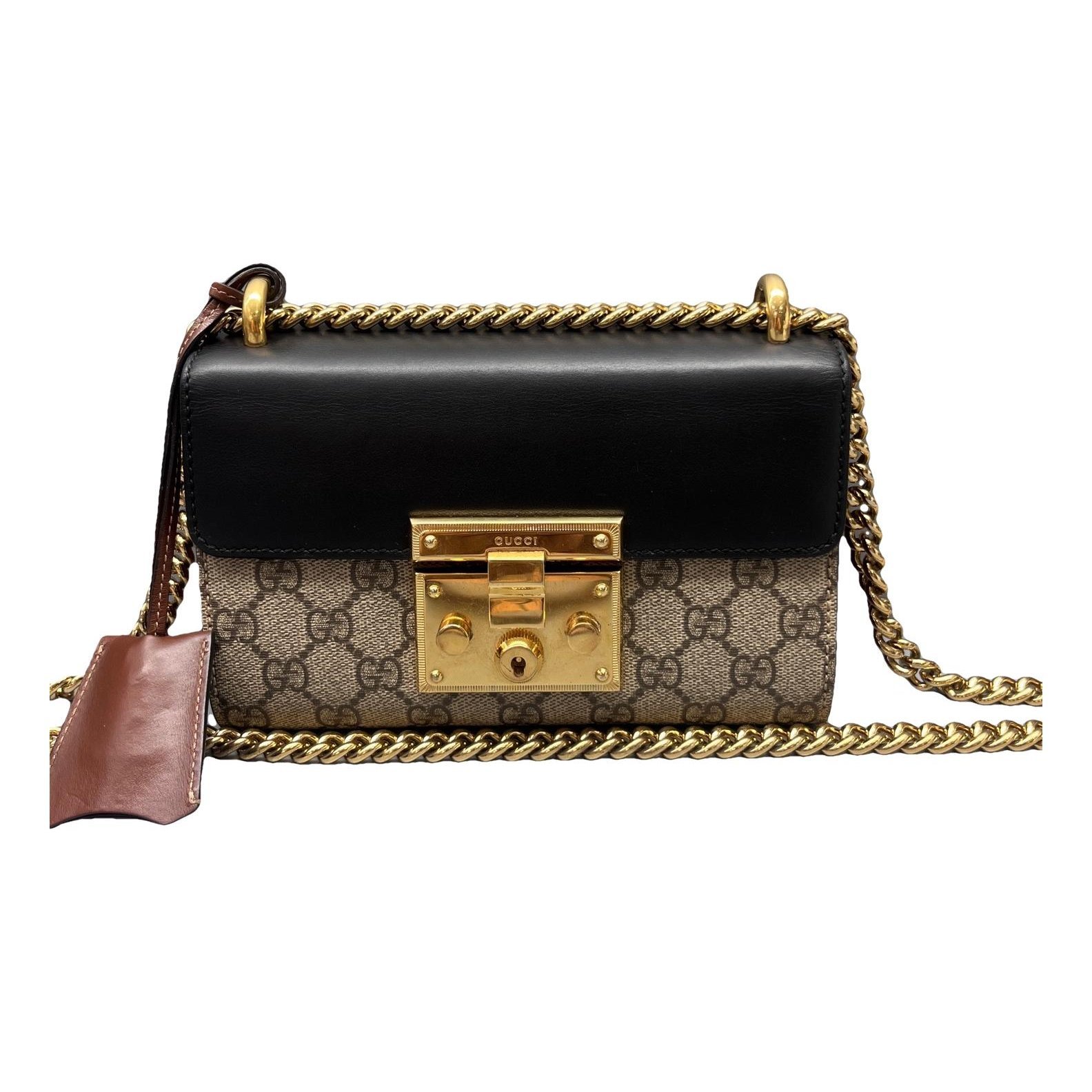 Padlock leather handbag