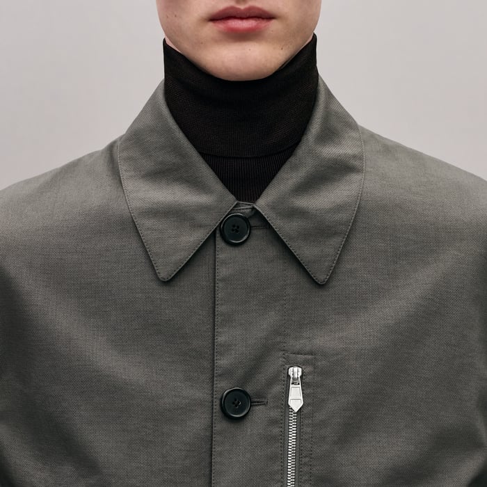 Gris Brûlé "Neo Pique" Straight Cut Jacket