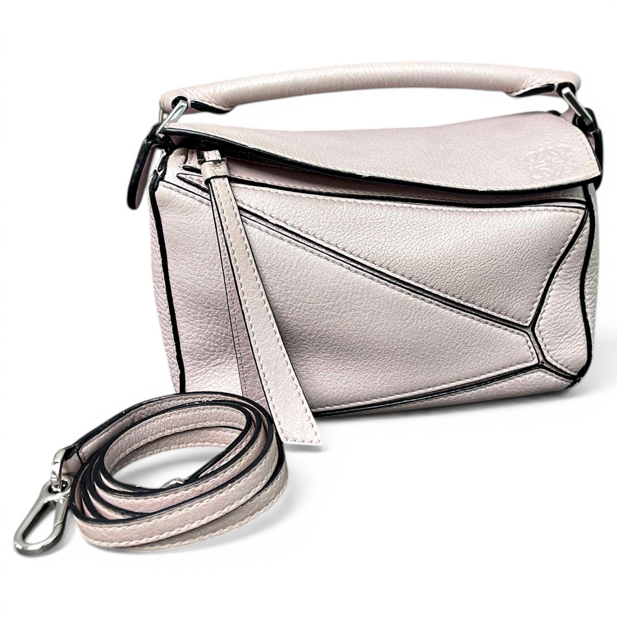 Puzzle leather handbag