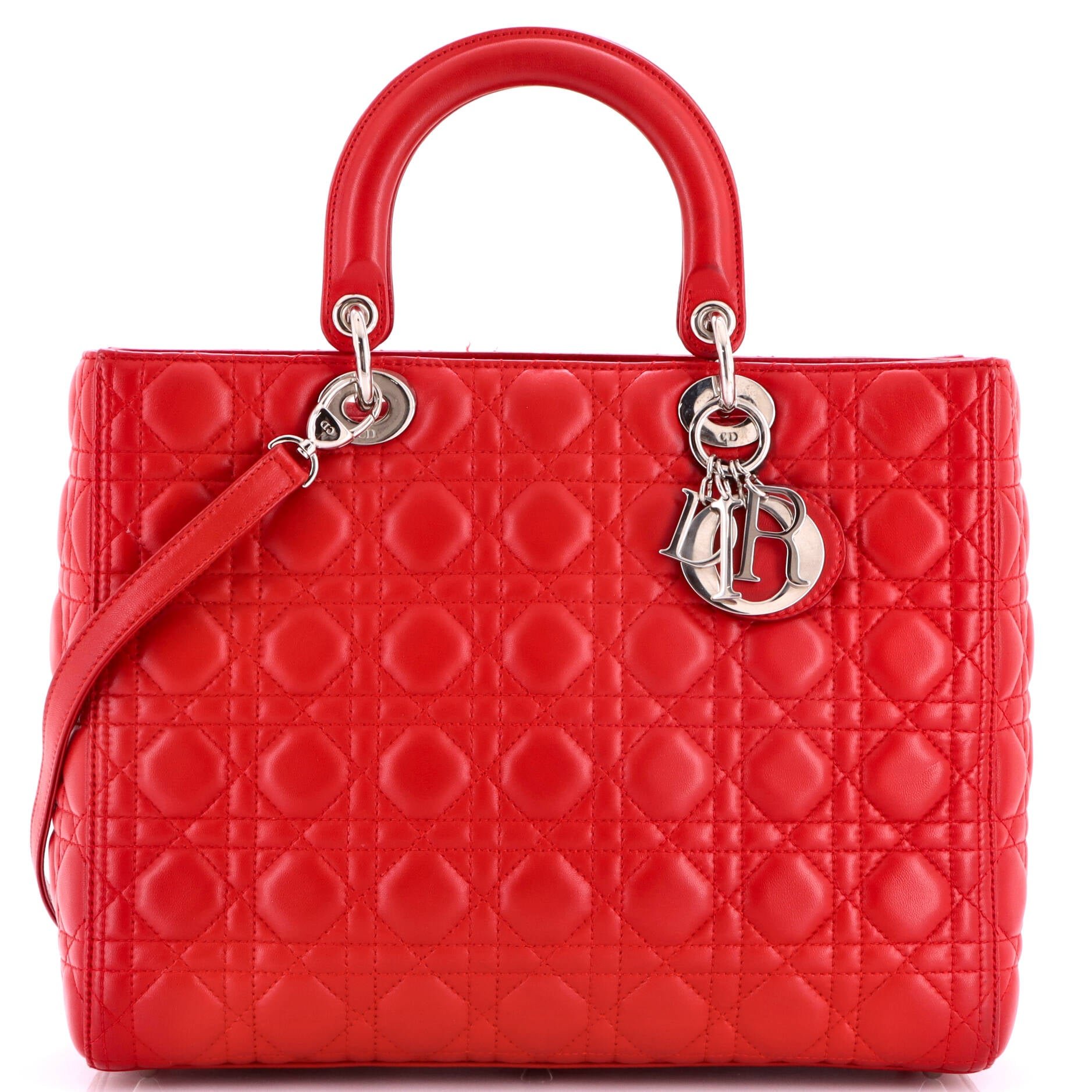 Lady Dior Bag Cannage Quilt Lambskin Large