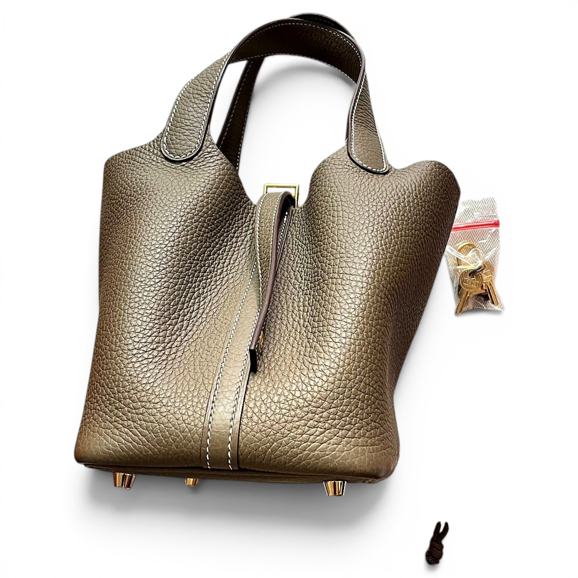 Picotin leather tote
